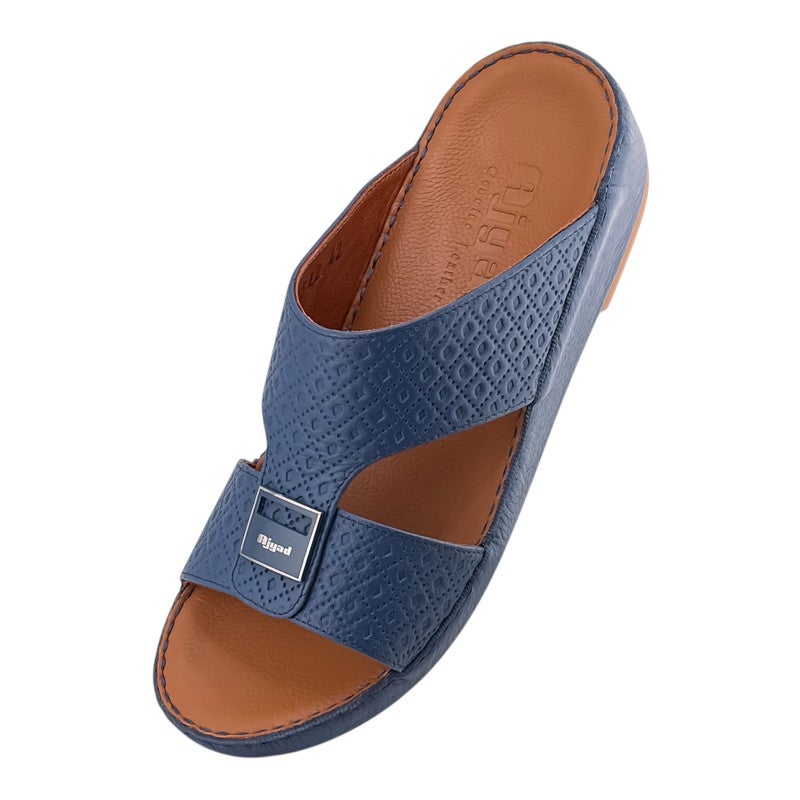 AJYAD Handmade Arabic Sandals For Men | Outdoor Mens Slippers | Everyday Flip Flops Open Toe | Arabic Genuine Shamwa Leather | New Design | Tan Footbed | Comfortable & LightWeight - Image 3